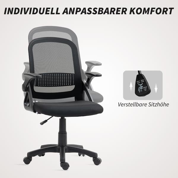 Kontorstol Mesh 57,5x60x91-101 cm Sort