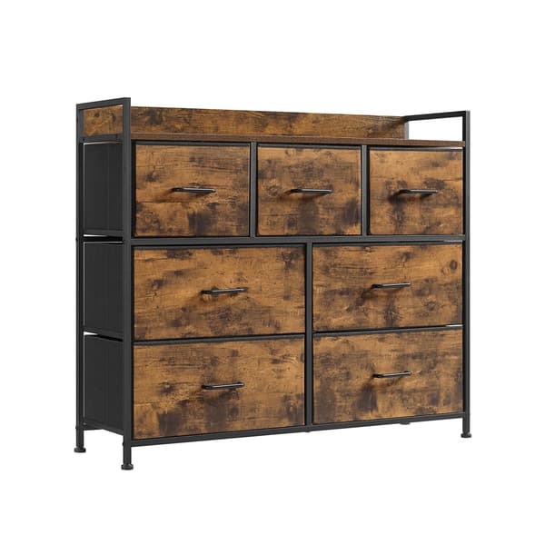 Kommode 98x28,5x85 cm Sort Stof