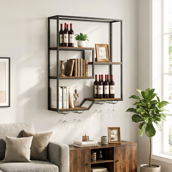 Vinreol, 102x30x112 cm, Brun, Opbevaring