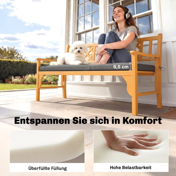 Bänkdyna 110x46 cm Mörkgrå Vattenavvisande Polyester