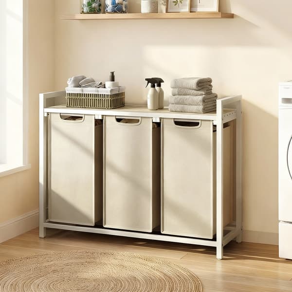 Tvättkorg 92,5x33x72 cm Beige