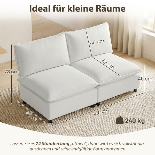 Sofa 146x85x78 cm Grå Kunstlæder