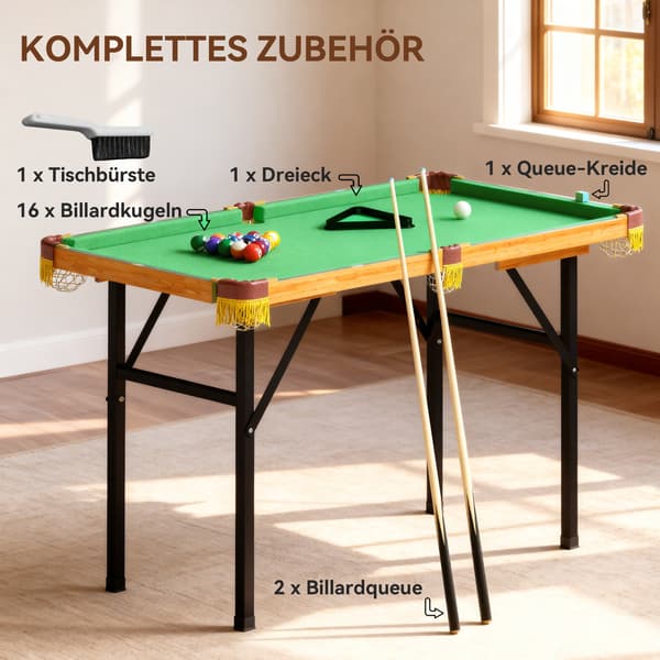 Billardbord Foldbart 120x63x73,5 cm Grøn Træ