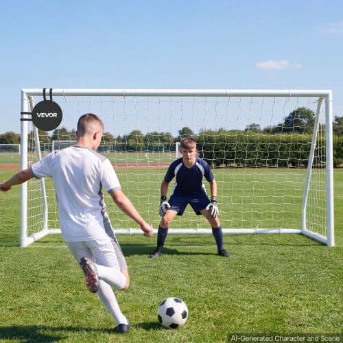 Fodboldmål sæt 365x182 cm hvid