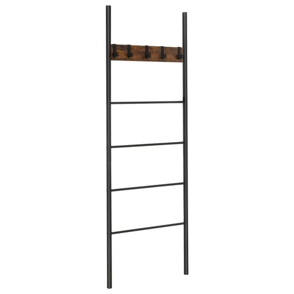 Peitoteline 5 irrotettavalla koukulla 60x3,2x179 cm rustiikin ruskea/musta