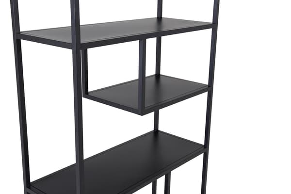 Bogreol 85x35x188 cm Sort Stål