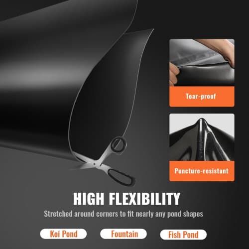 Bassinfolie, 4,6x6 m, Sort, EPDM-materiale