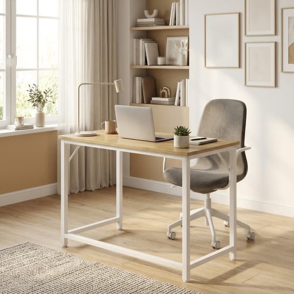 Skrivebord 80x50x75 cm Brun-Sort Stål