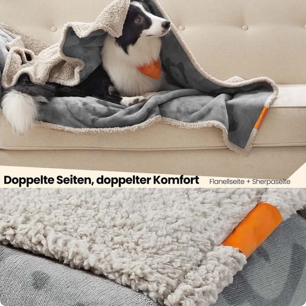 Koiran viltti 152x127 cm harmaa vedenpitävä