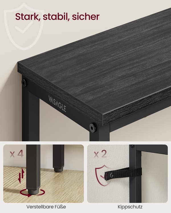 Konsollbord 20x80x81,2 cm Grå-Svart stål