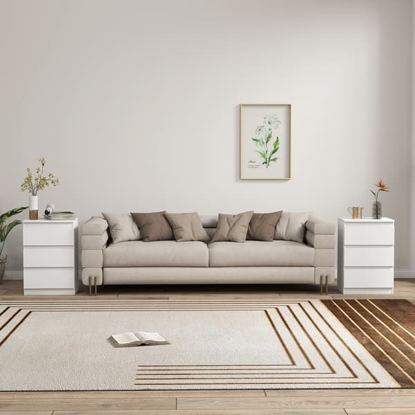 Sängbord Set 40x30x59,5 cm Vit Trä