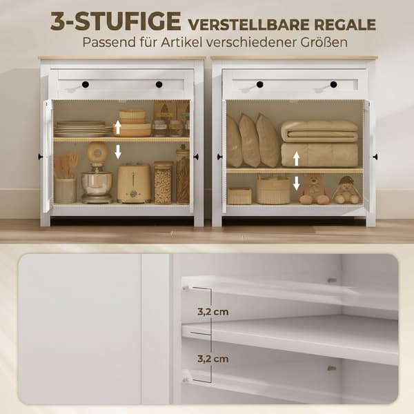Sideboard 78,5x35x80 cm Vit förvaring