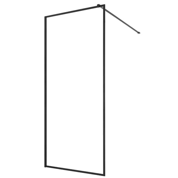 Brusepanel, 86,4x187 cm, Sort, Hærdet glas