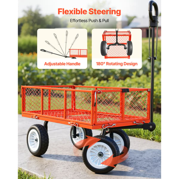 Puutarhavaunu 96x51x24,5 cm Punainen Teräs