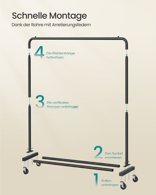 Tøjstativ 38x110x141,5 cm Sort, stål