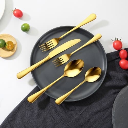 Bestickset, 60 delar, guld, rostfritt stål