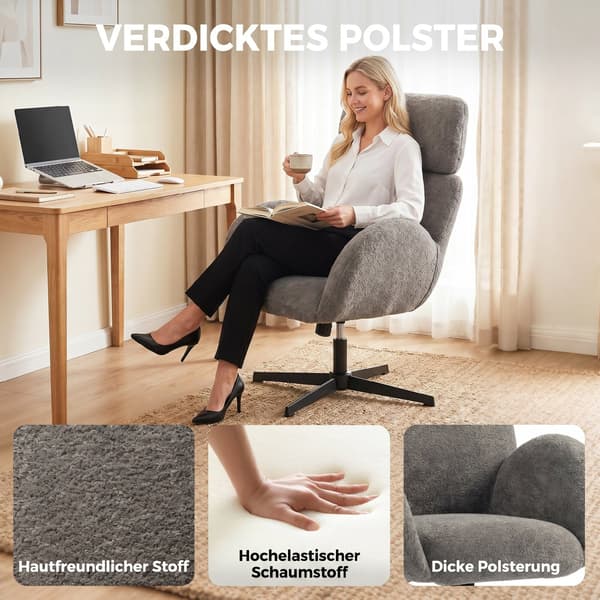 Kontorstol 67x68x103-113 cm grå