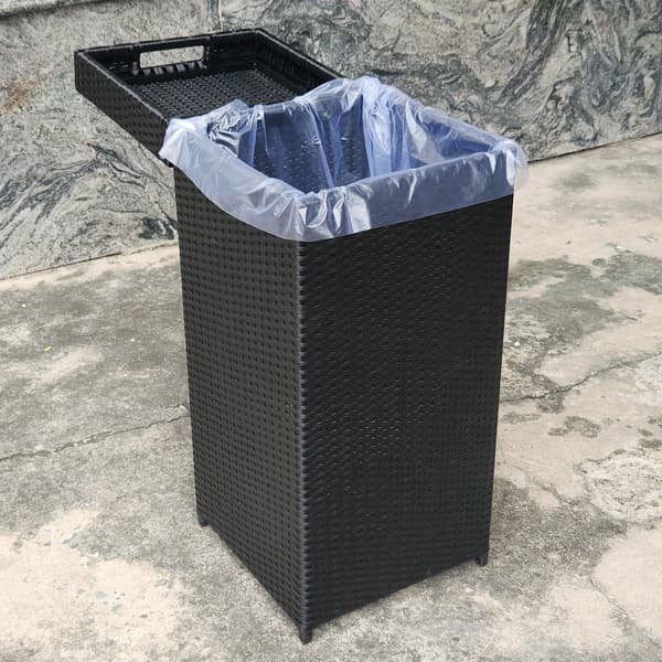 Affaldsspand 36x36x80 cm Sort Flet