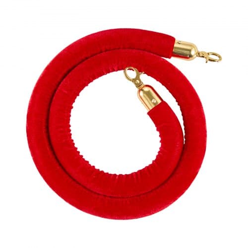 Avspärrningsrep set, 4 delar, 150 cm, röd, sammet