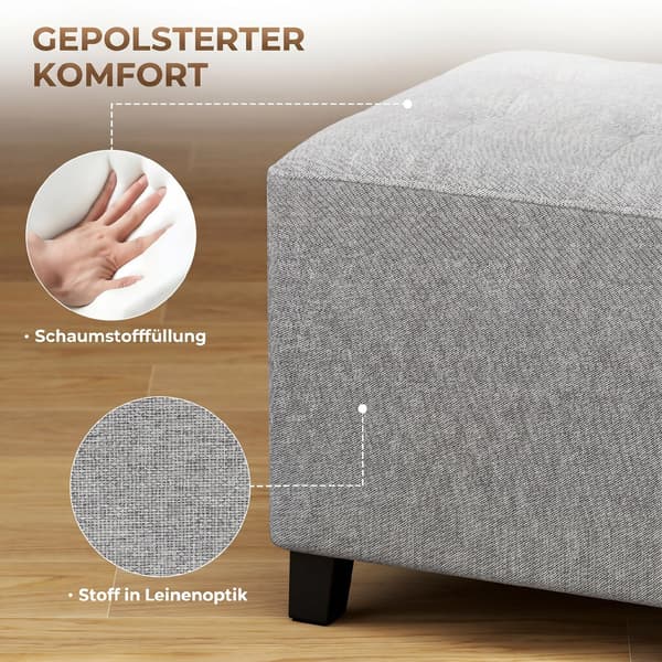 Ottoman 35x35x35 cm lys grå
