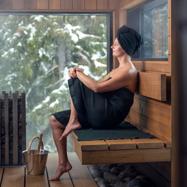 Sauna Sædeovertræk 60x160 cm Grøn Bomuld