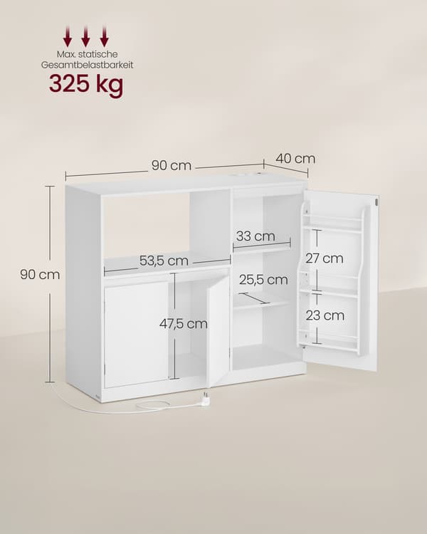 Køkkenskab 53x35x40 cm Hvid Spånplade