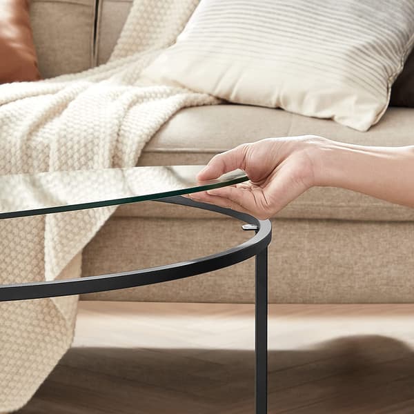 Soffbord, 84x84x45,5 cm, Svart
