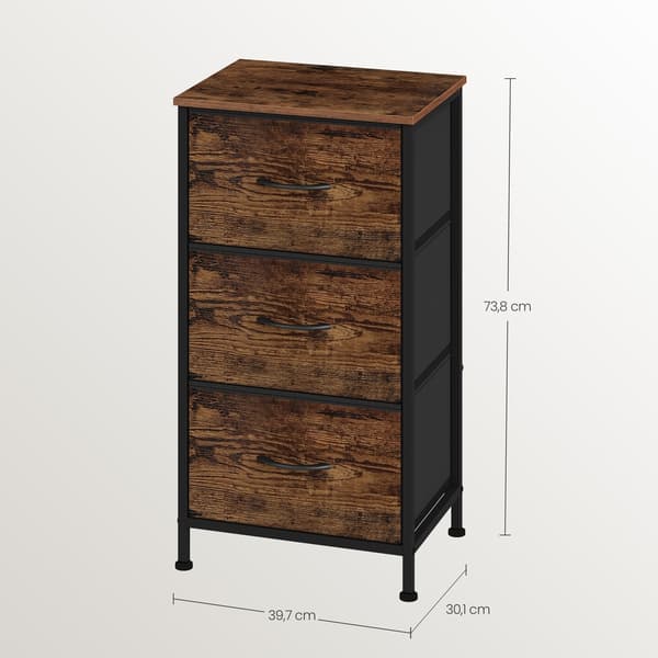 Kommode 30x39,6x73,7 cm Brun-Sort stål