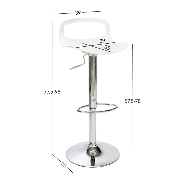 Barstol ANDY 39x35x77,5-98 cm vit