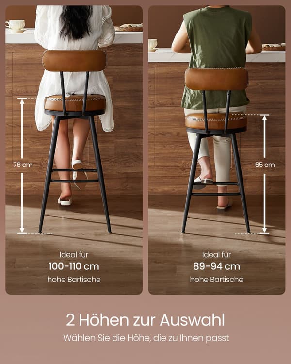 Barstolset, 56x56x101,5 cm, Brun