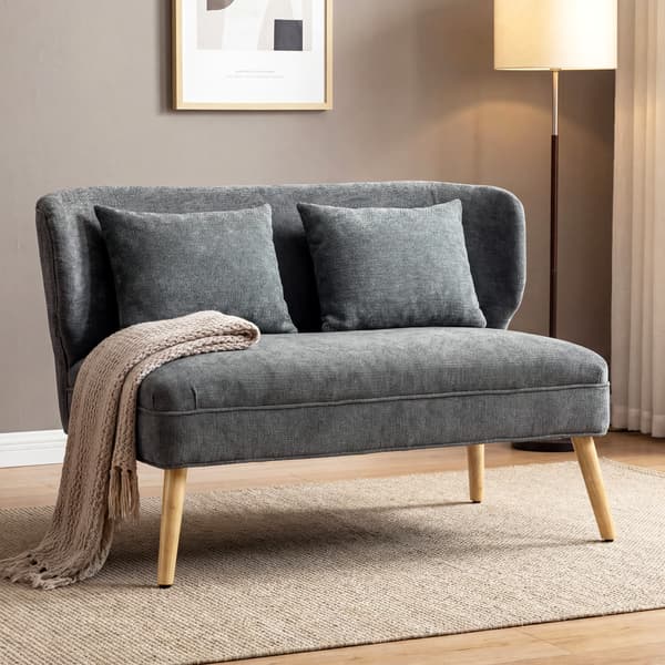 Soffa, 117x65x78,5 cm, Grå, Chenilleklädsel