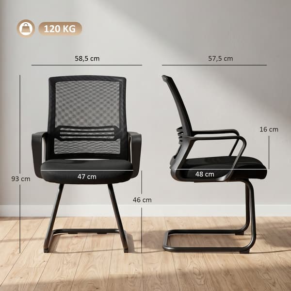 Skrivebordsstole Sæt med 2 58,5x57,5x93 cm sort