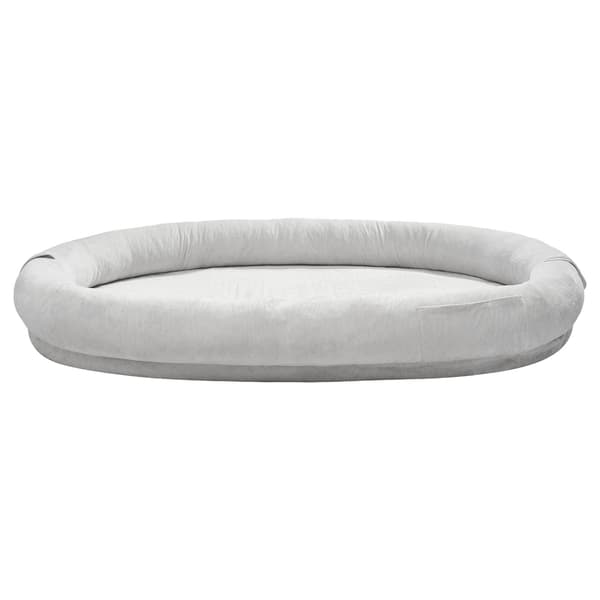 Menneskeseng til hund, 178x120x24 cm, Grå, Memory Foam