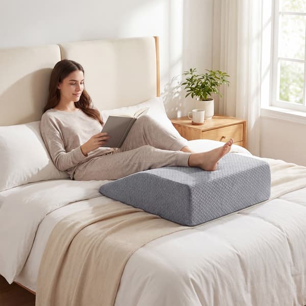 Benløftningspude Memory Foam 59x54x19 cm grå
