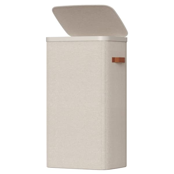Tvättkorg 56x40x75 cm Beige Polyester