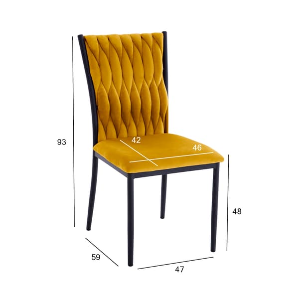 Stol EMORY 47x59x93 cm gul sammet