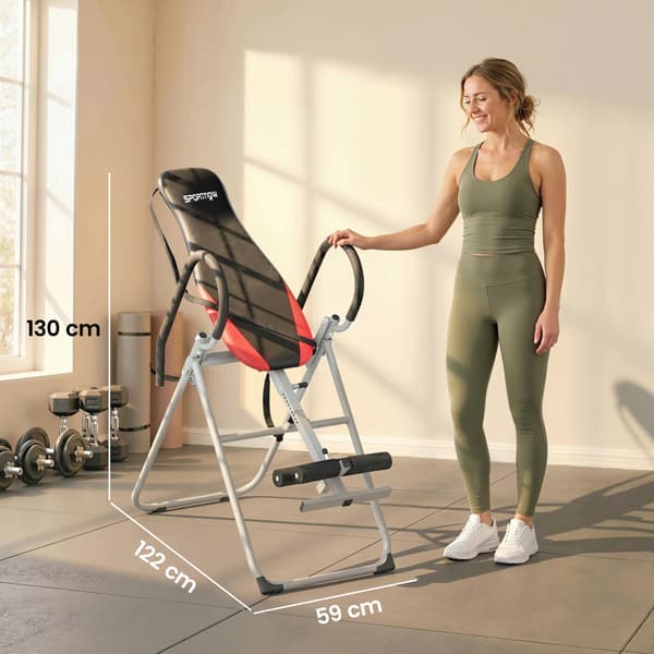 Inversionstabel Foldbar 122x59x130 cm sort/rød