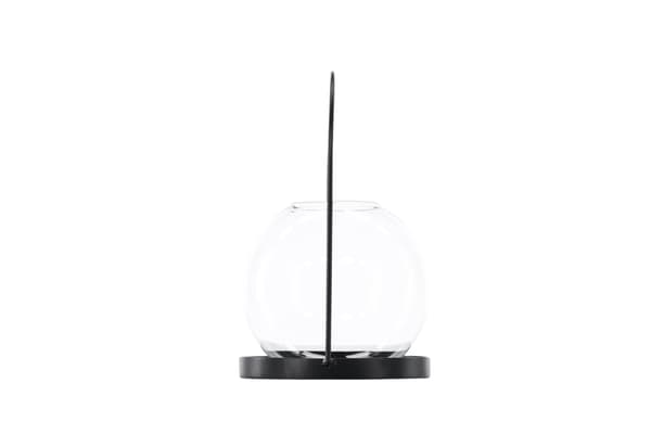 Lanterne Flora 22x14 cm Sort Glas