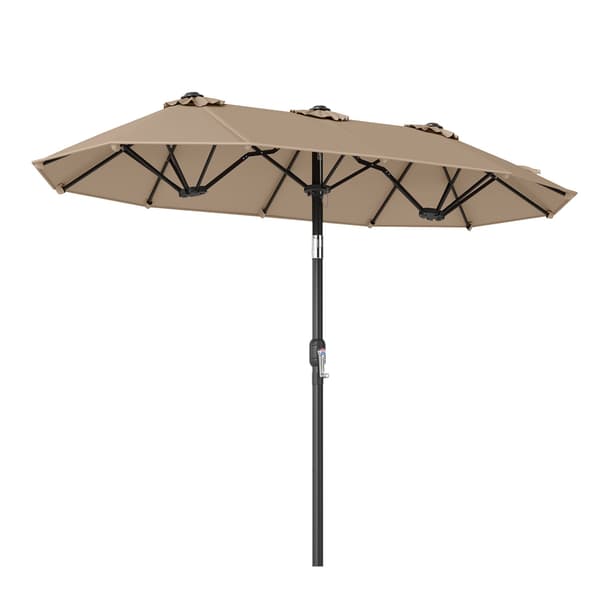 Terrasseparasol 305x161x219 cm Brun Polyesterstof