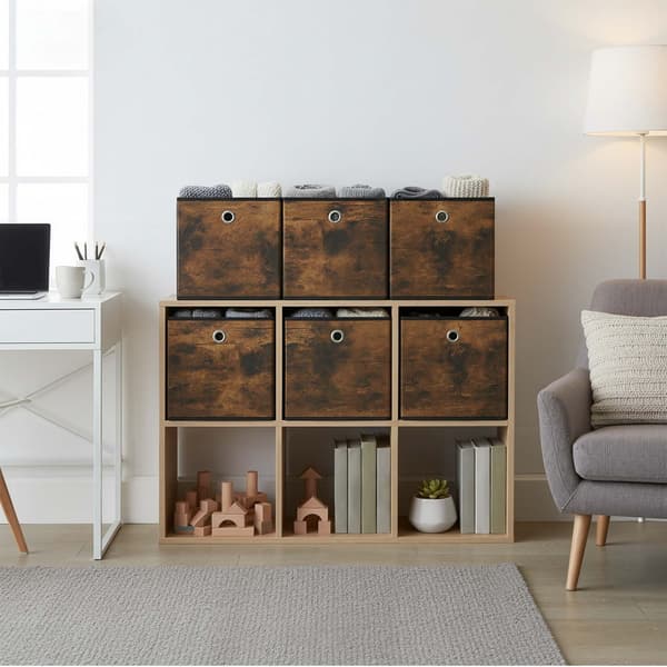 Förvaringsbox set, 33x33x33 cm, Brun