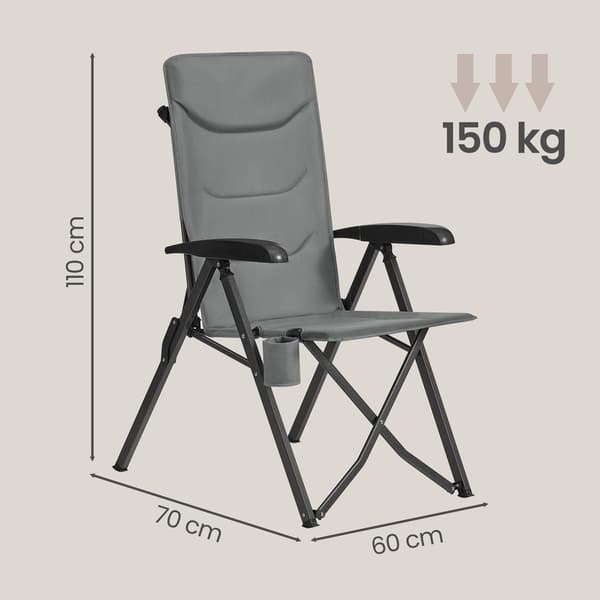 Campingstol 70x60x110 cm Grå