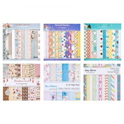 Scrapbookpapper 72 ark 152 mm livfullt mönstrad design