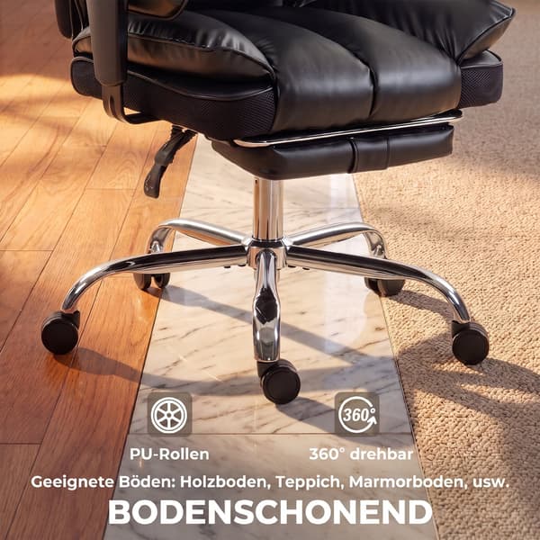 Executive kontorstol 80x67x122-130 cm sort/sølv
