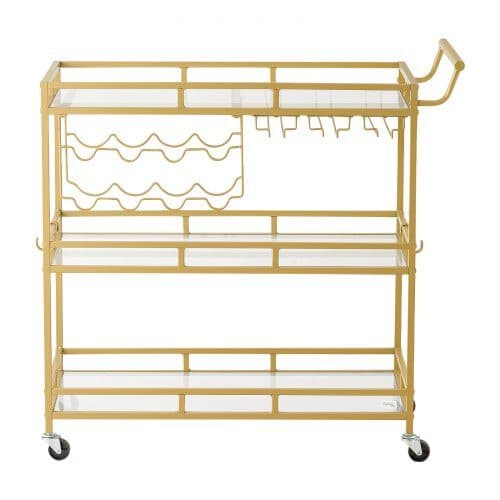 Barvogn 3 niveauer 88x38x89 cm guld