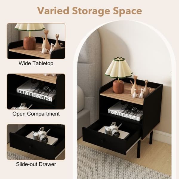 Sidebord, 41x35x56 cm, Sort, Metalben , Star