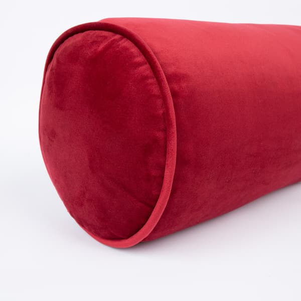 Pillow Roll 18x50 cm Vinröd Sammetstyg