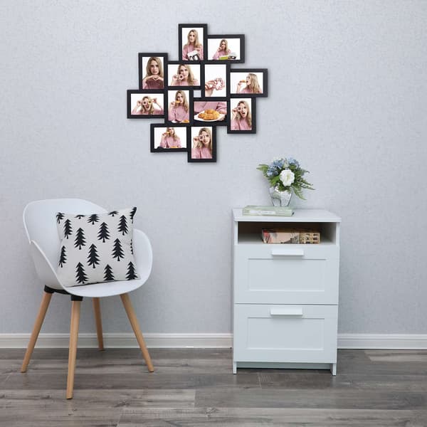 Fotorammer Collage, 63,3x63,3x3,6 cm, Sort