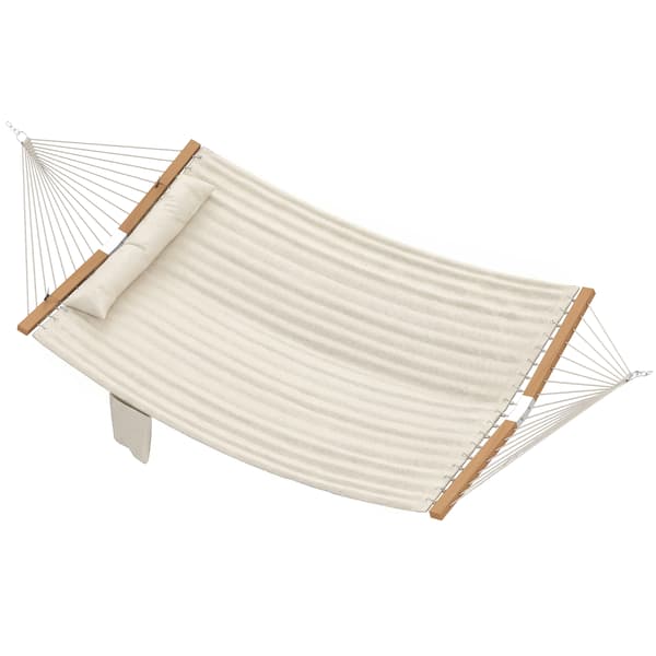 Hängmatta 200x140 cm Krämfärgad Polyester Utomhus