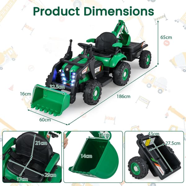 Elektrisk Traktor, 12V Åkbar Traktor, Grön , Star