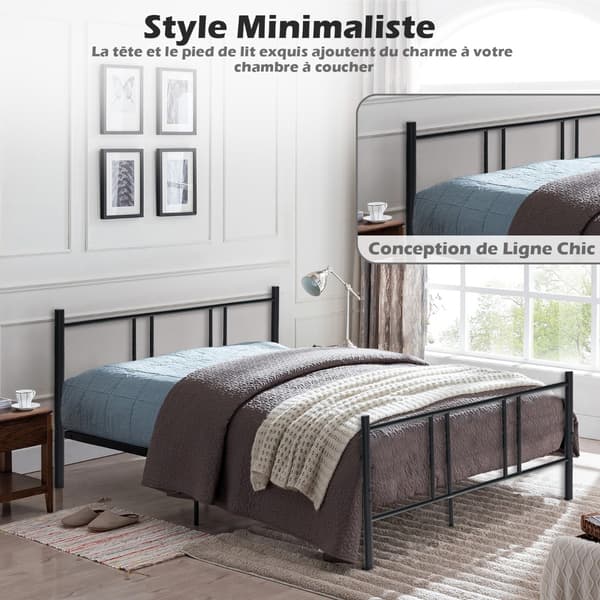 Sengestel platform 207x140x101 cm sort